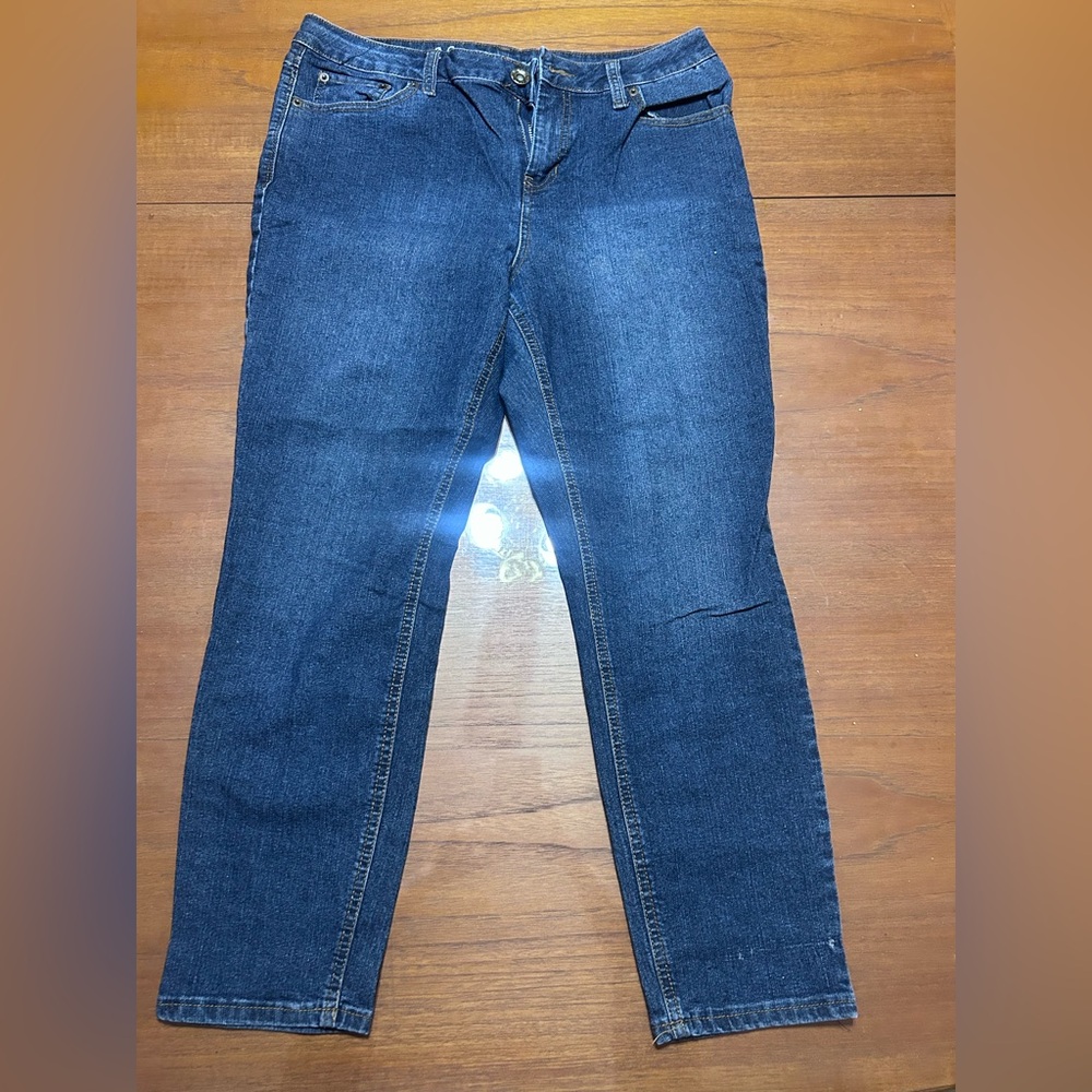 Natural Reflections Dark Blue Straight Leg Jeans